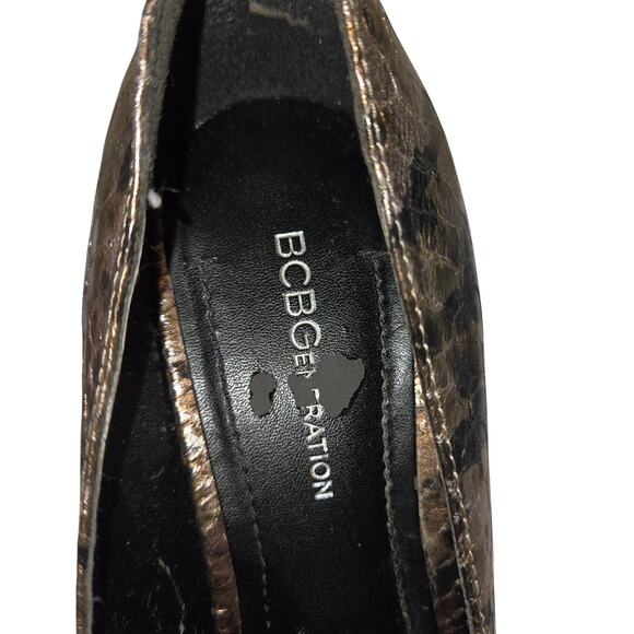 BCBGeneration Shoes 8 Snake Skin Platform Open Peek Toe High Heel Pump Stiletto - Picture 6 of 8
